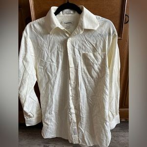 Nordstrom LT Yellow Herringbone 14.5 X 33 Dress Shirt